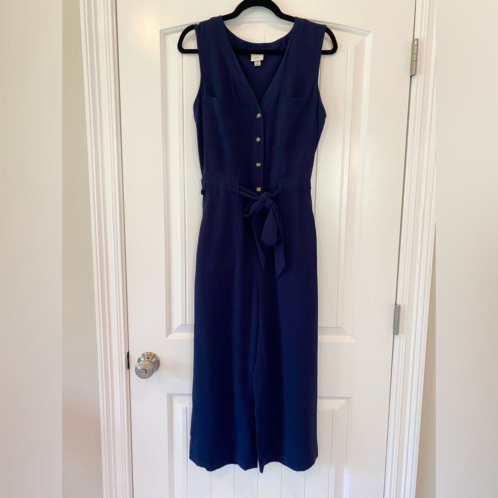 A New Day Blue Sheath Jumpsuit Sleeveless Scoop Neck